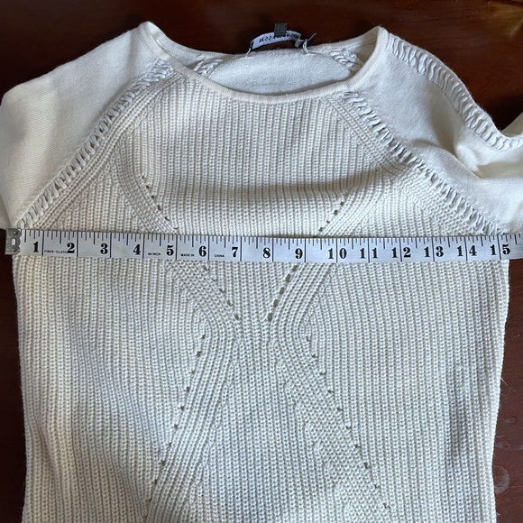 NWT Tess Giberson Ivory Open Stitch Knit Sweater Pullover Top Women’s Small - Picture 8 of 8